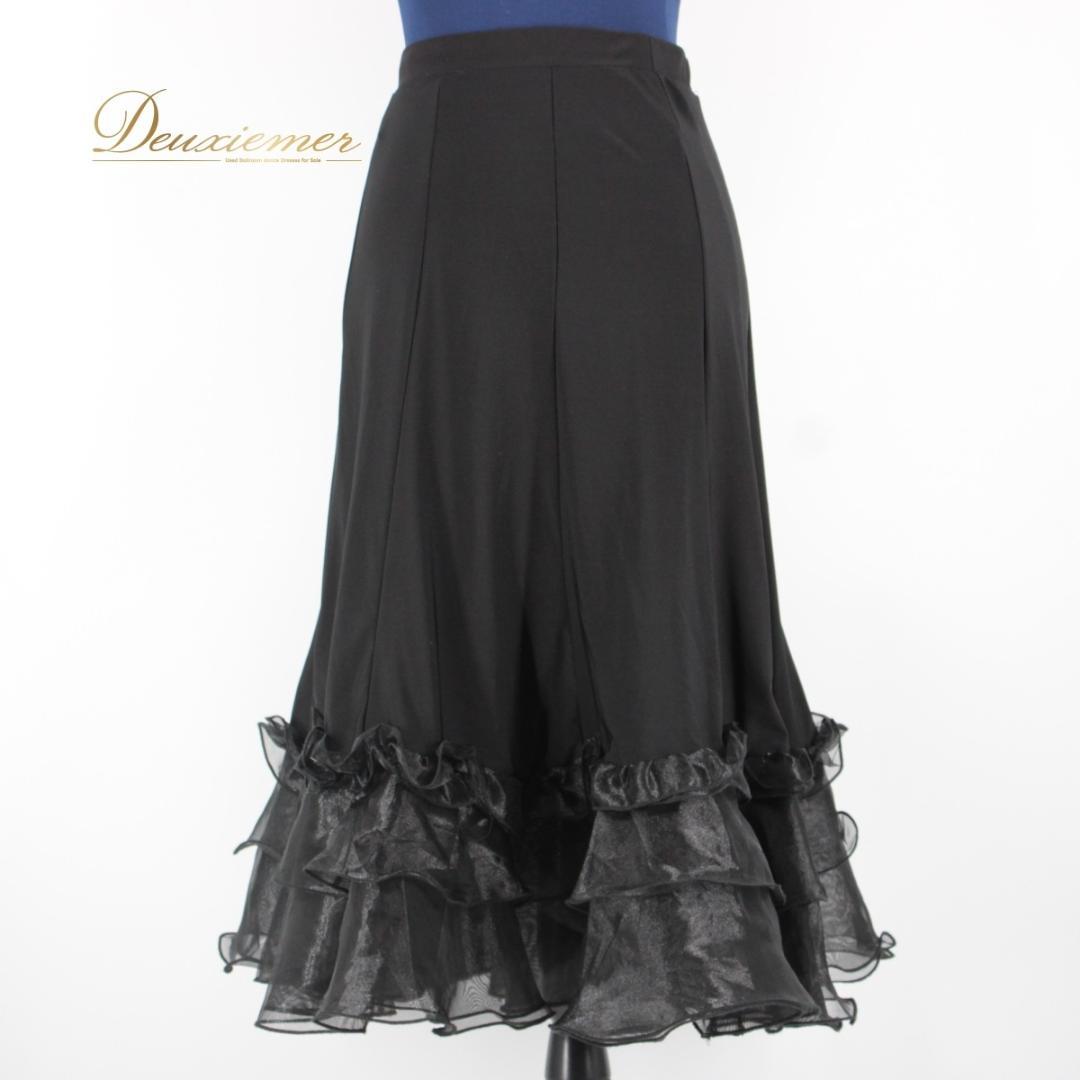 【美品 社交ダンス衣装】スカート レッスンウェア パーティー leirena 黒