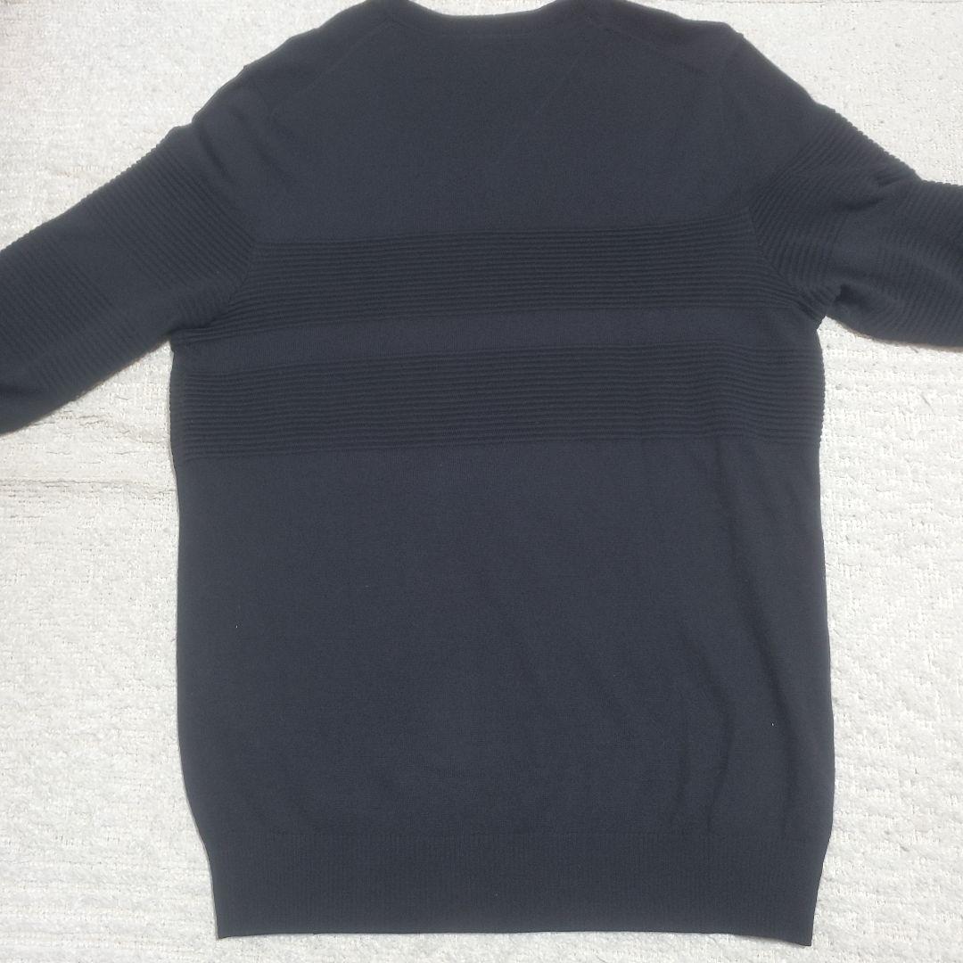 【美品】travisMathew　薄手ニット　ブラック　XL　ストライプ　タイト