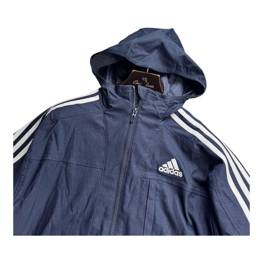 E2新品 2XL アディダス adidas デニム風ウーブンセットアップ 上下紺