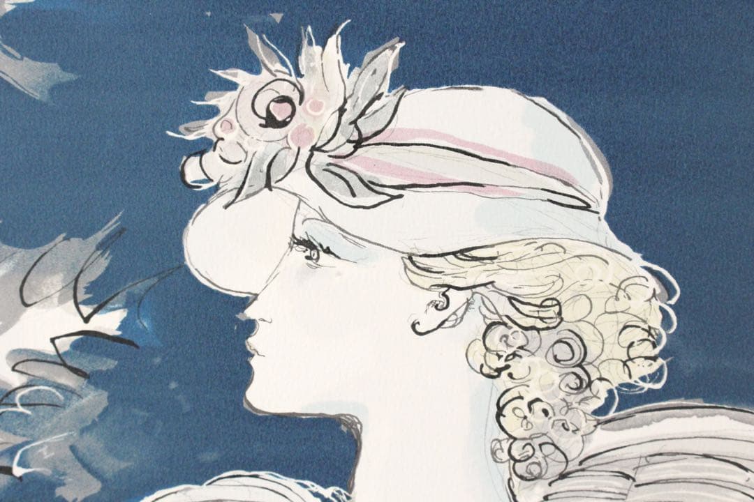 No4831 額装　サージ・マルジス　リトグラフ　「読書のひととき」　送料無料