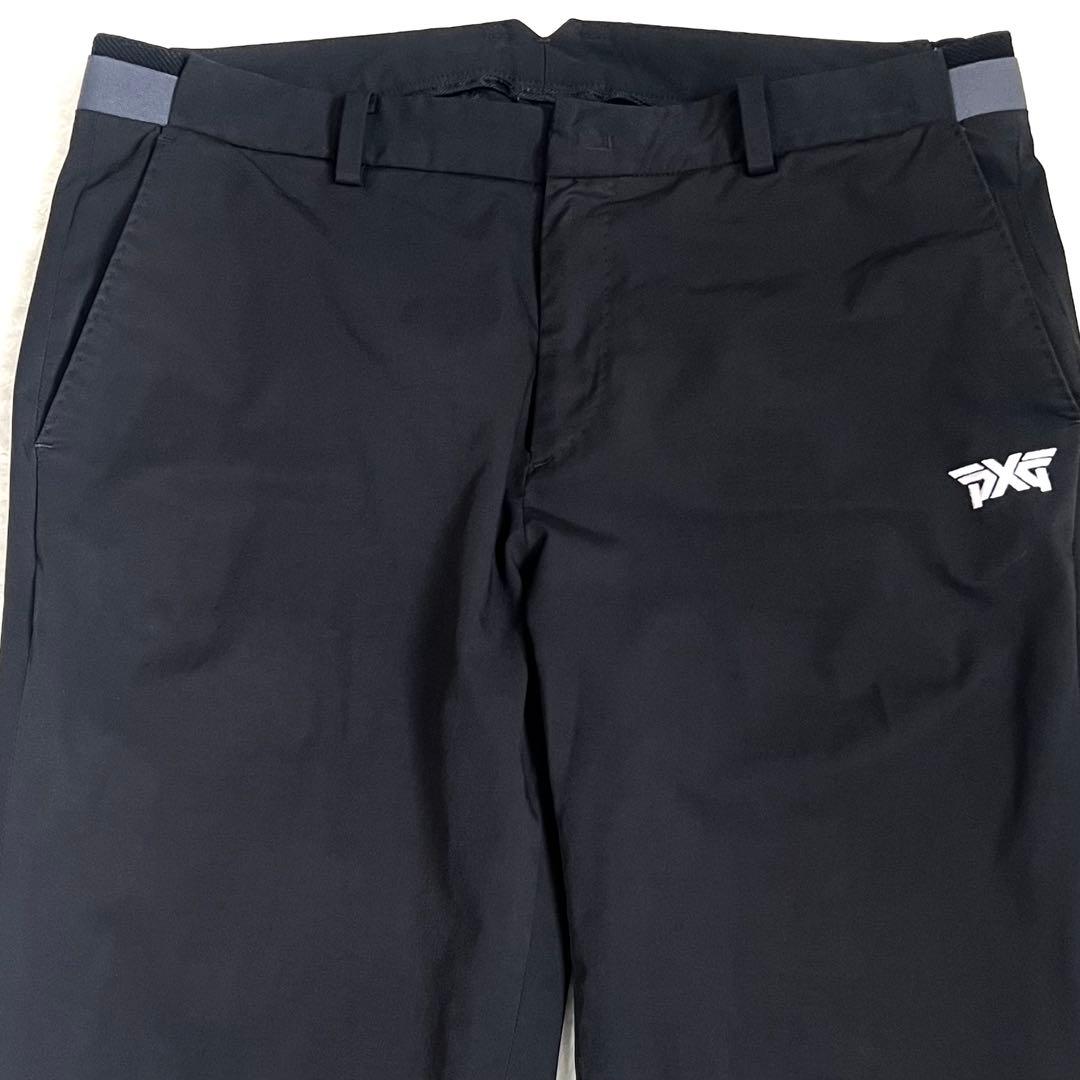 【PXG】 メンズ ストレッチ ロングパンツ BK Lサイズ (裾上げ前)