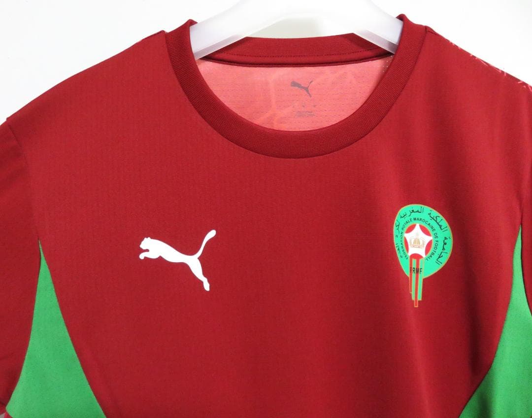新品 PUMA サッカー モロッコ代表 プレマッチ 半袖 シャツ M レッド
