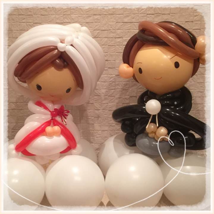 結婚式 白無垢 新郎新婦バルーンアート　ウエルカムスペースに♡ ゆふりバルーン
