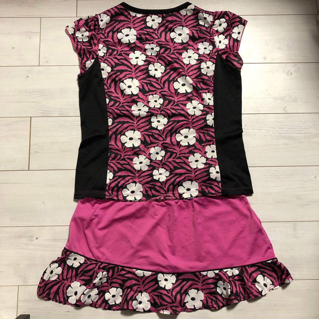 ◆ paradizパラディーゾ　レディーステニスウェア　セットアップ　ピンク花柄