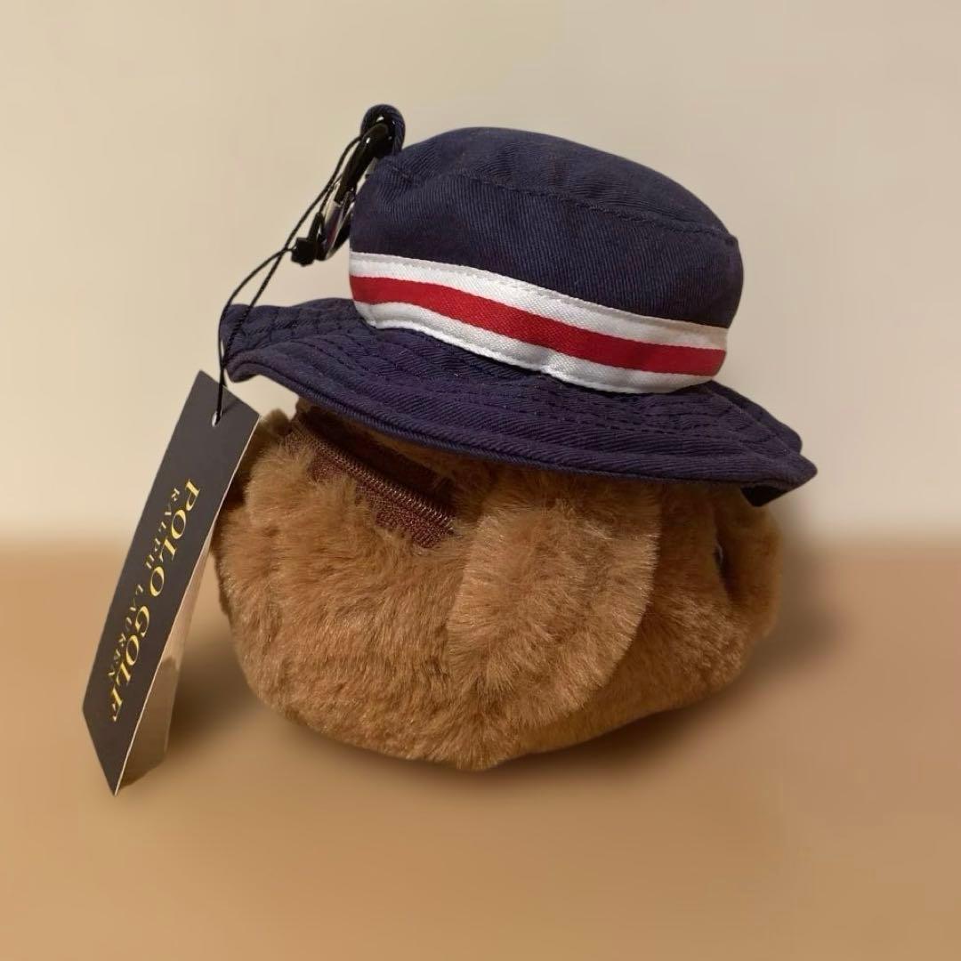 未使用品　POLO GOLF 帽子付きクマ型ポーチ　ゴルフボールポーチ