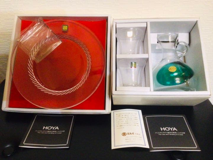 ◆HOYA 高級品◆贈答5箱セット◆保谷クリスタル東京◆花瓶/酒器/飾皿◆新品◆