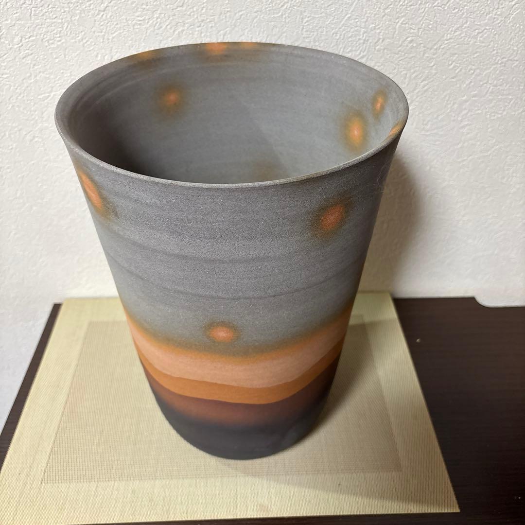 グラデーション陶器花瓶 約34.5cm