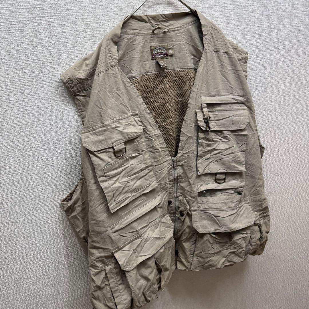 687 Cabela's サファリ多ポケットユーティリティベスト 3XL カーキ