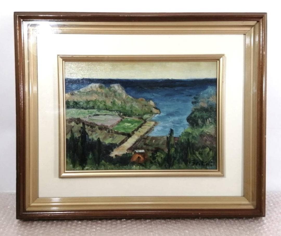 傑作 酒井良太郎 F4号 『外房風景』油彩 油絵 絵画 千葉県 房総半島 風景画