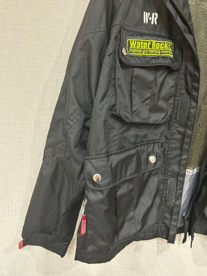 WATER ROCKS 釣り フィッシングジャケット 黒 多機能ポケット