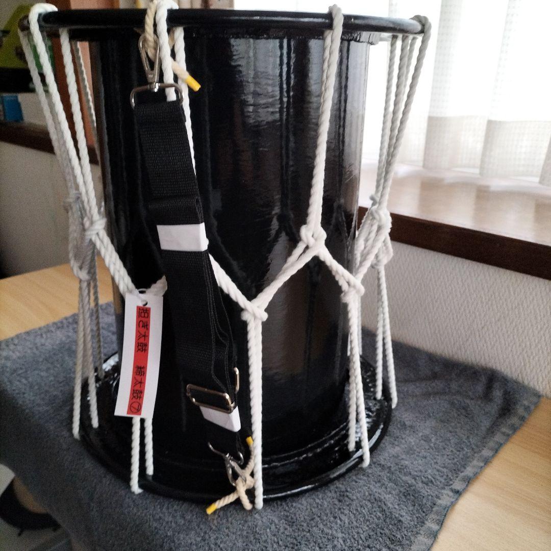 担ぎ太鼓 1.2尺　締太鼓　和太鼓 　天然皮革　ストラップ付き中古品⑦