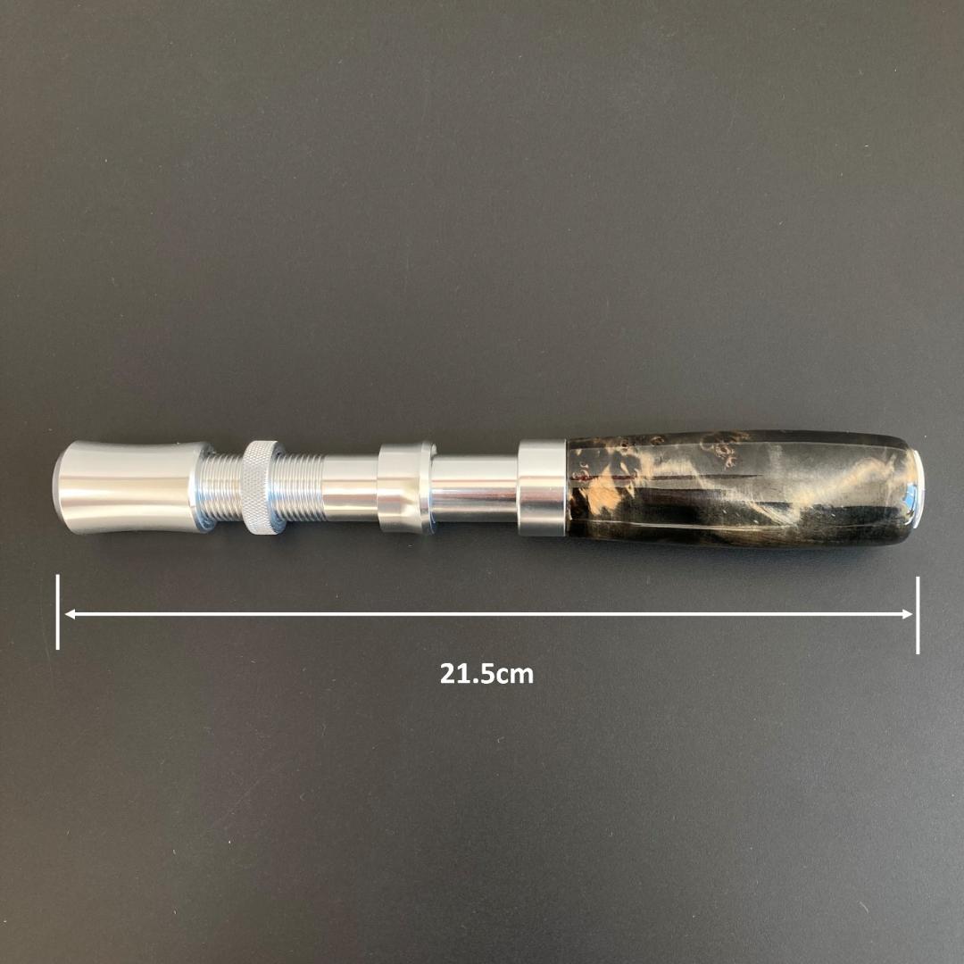 ロッドビルディング 天然ウッドグリップ ストレートタイプ シルバー フェルール付
