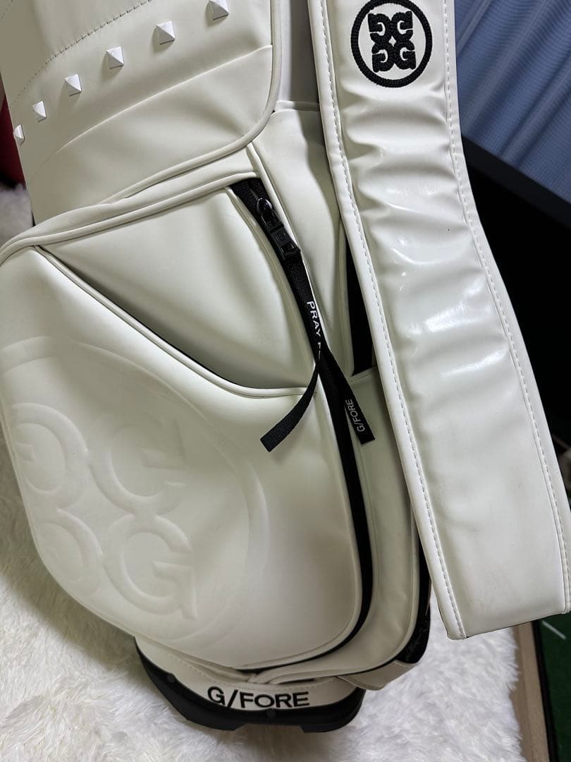 G/FORE ホワイト キャディバッグ スタッズデザイン