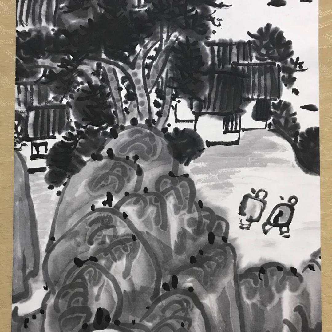 【真作】三宅静庵/山水人物画賛/掛軸/名家伝来/AB-757
