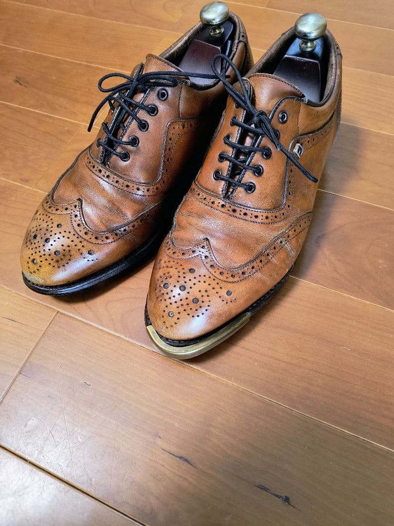 FOOTJOY フットジョイ　ウィングチップ ゴルフシューズ ブラウン　25.5