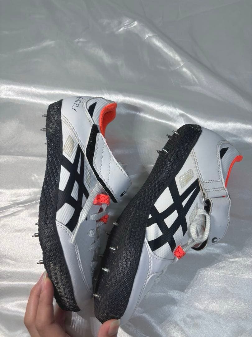 asics HEATR 陸上スパイクシューズ ホワイト/ブラック/オレンジ
