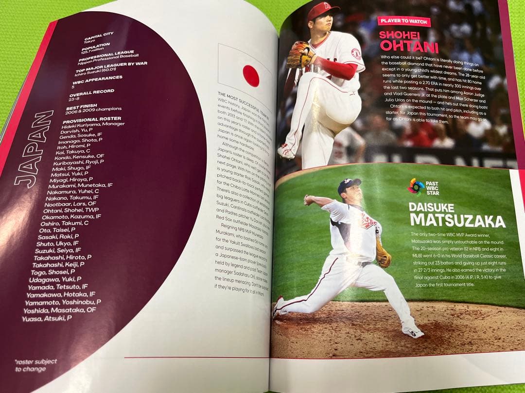 2023 WBC ローンデポパーク限定販売　プログラム パンフレット 侍ジャパン