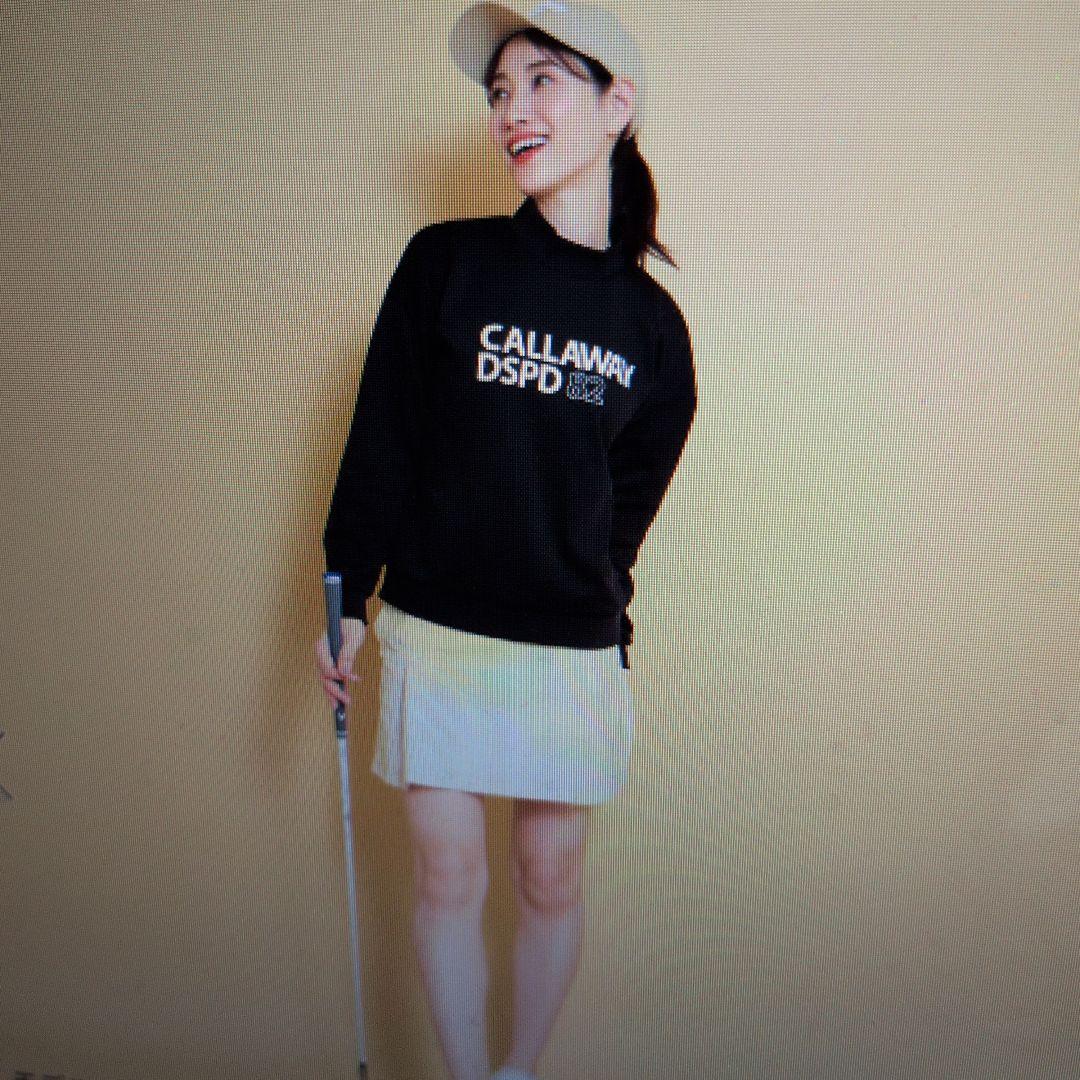 Callaway:レディース:Lサイズ:ダブルニット モックネック スウェット黒