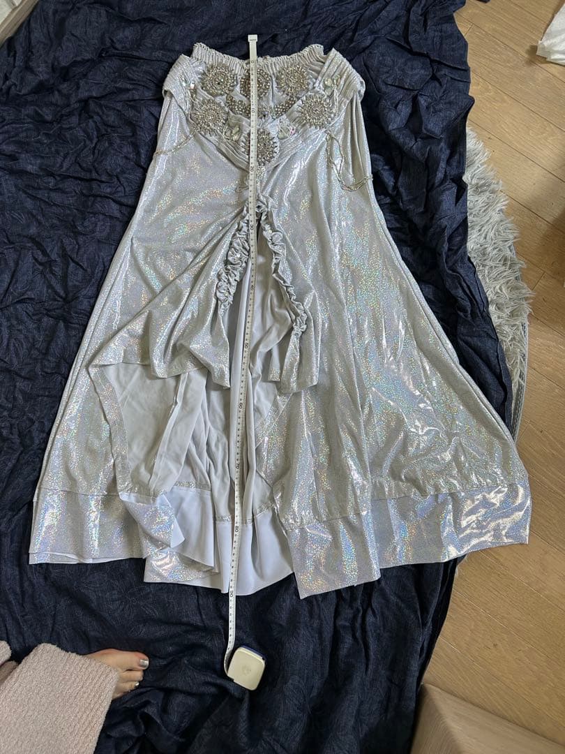 【美品】ベリーダンス衣装　エジプト製　４M　オリエンタル　シルバー