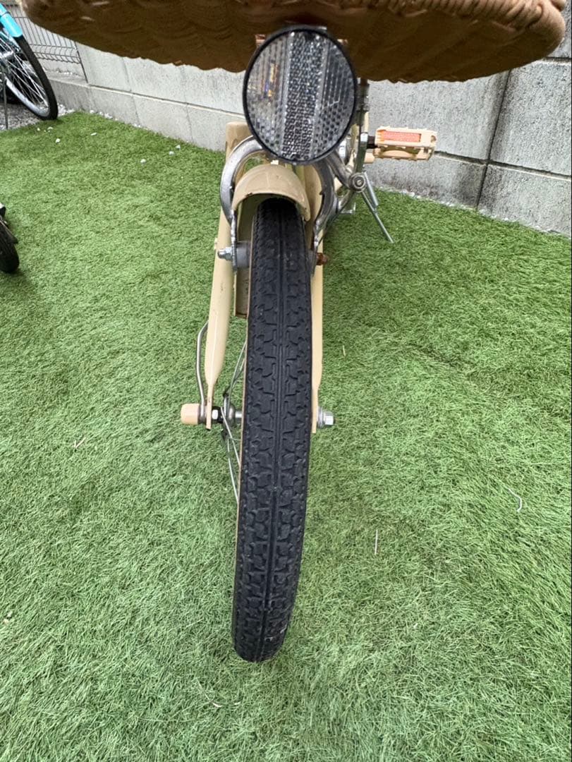引取限定。HACCHI 幼児用自転車 前カゴ付き クリーム色