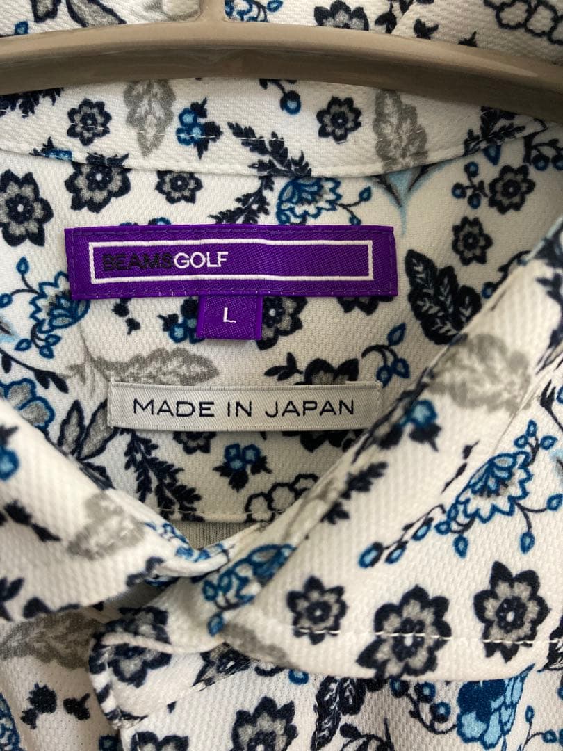 BEAMS GOLF 花柄ポロシャツ Lサイズ