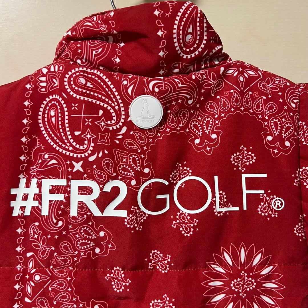 FR2 GOLF バンダナ柄 ダウンベスト レッグウォーマー レディース 赤