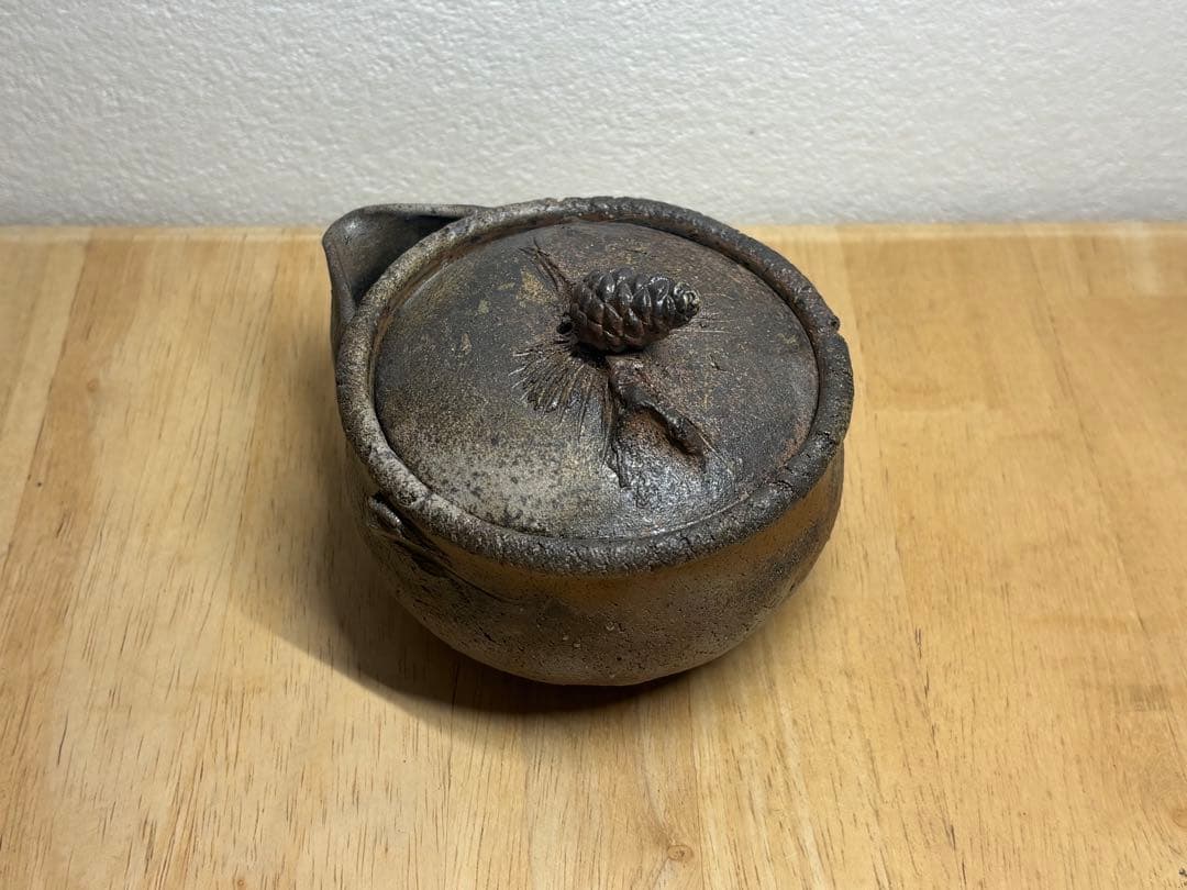 126. 備前焼 宝瓶 登り窯 松 手びねり 急須