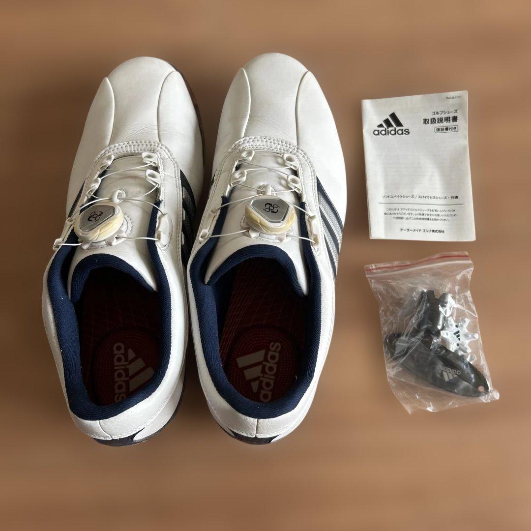 adidas ゴルフシューズ BOAシステム ホワイト/ネイビー
