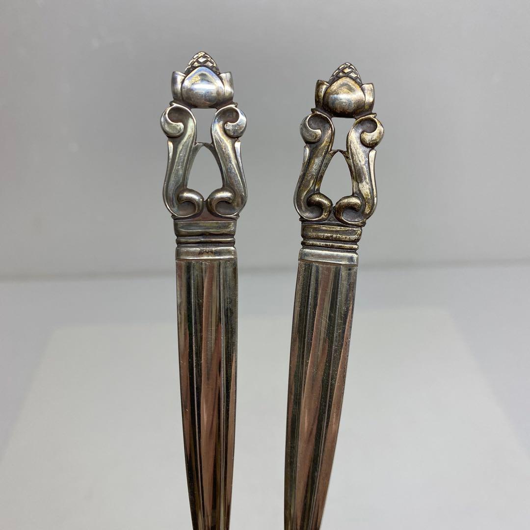 ジョージジェンセン　希少ミートフォーク2本sterling925 104g