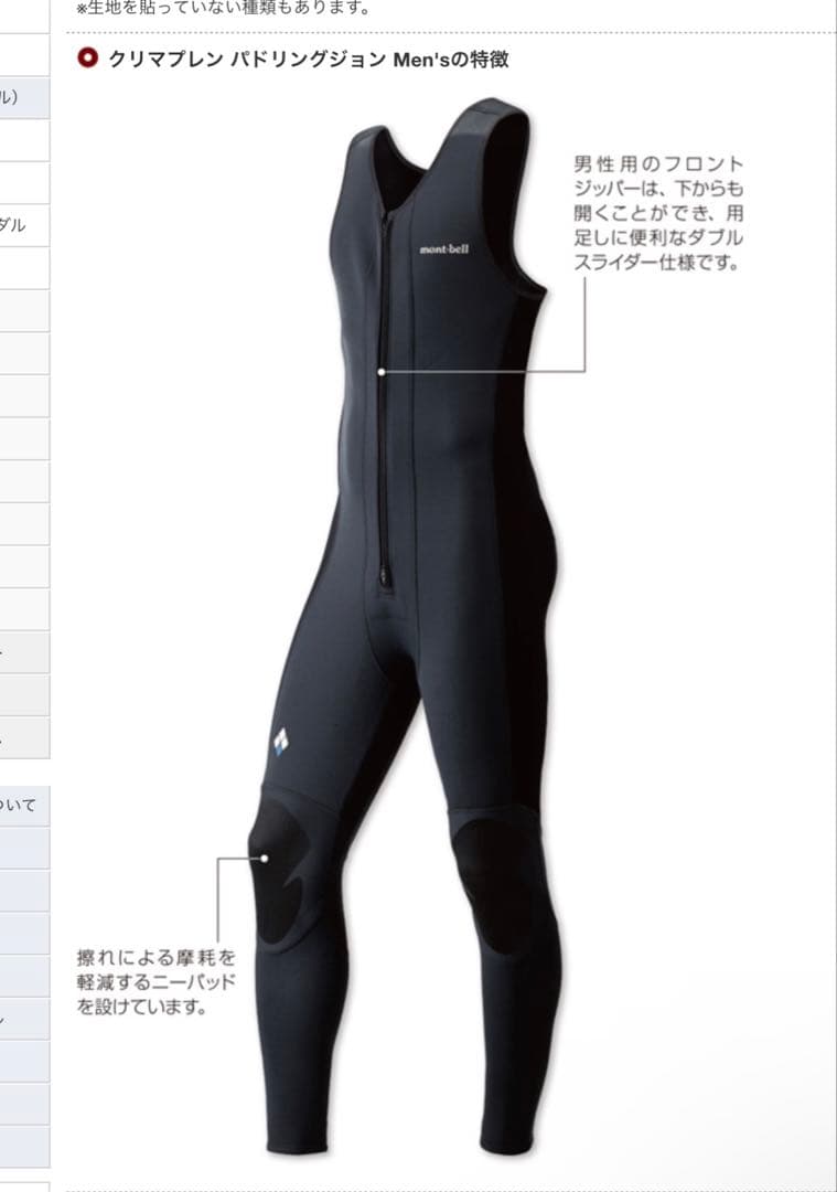 値下げ！mont-bell メンズXL ロングジョンウェットスーツ　管理08