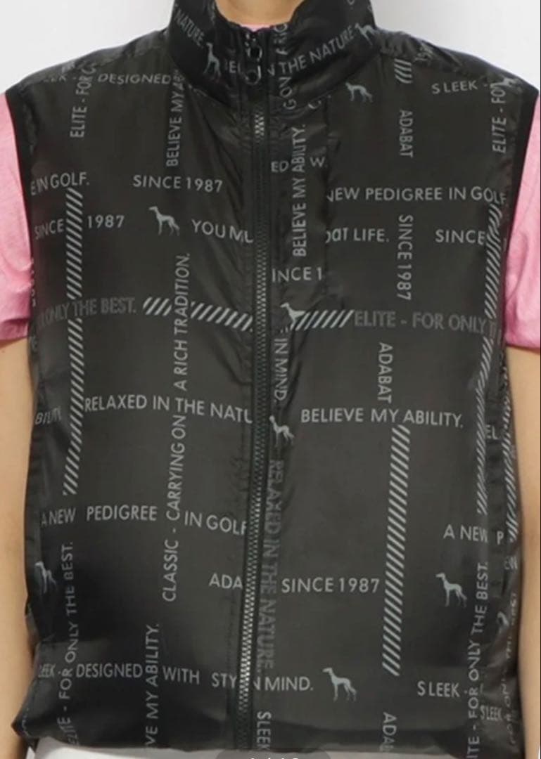 美品！adabat 空調服（R）ロゴチェックベスト ブラック(119)/40