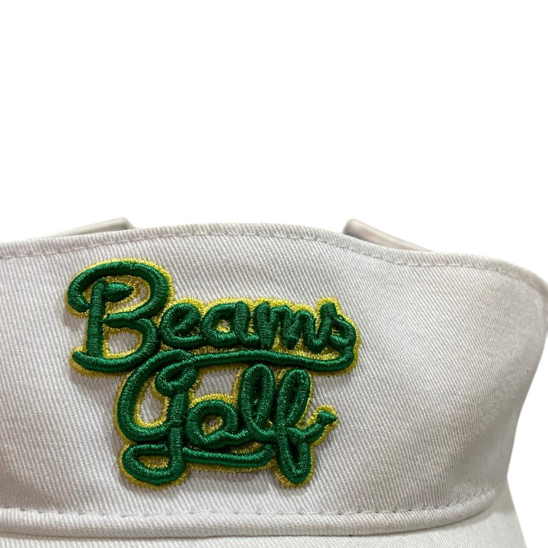 BEAMS GOLF ビームス ゴルフ サンバイザー ホワイト 刺繍 ロゴ柄