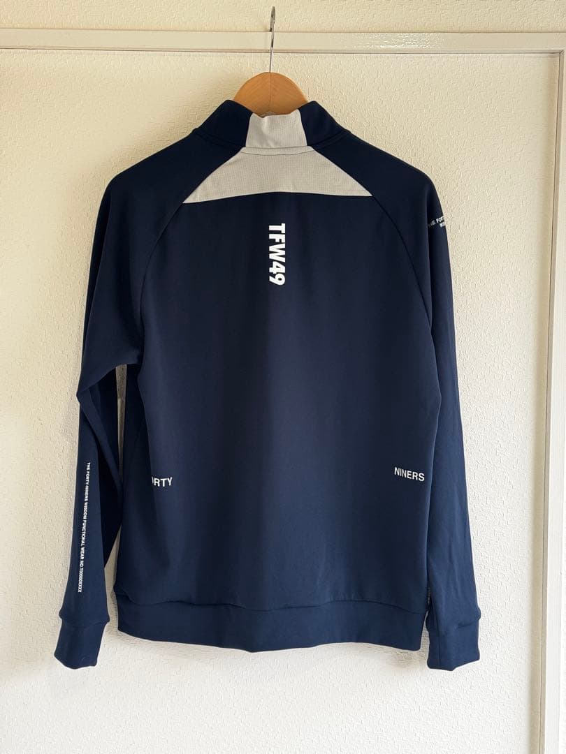 TFW49 MOCK NECK HALF ZIP L/S TEEネイビーMサイズ