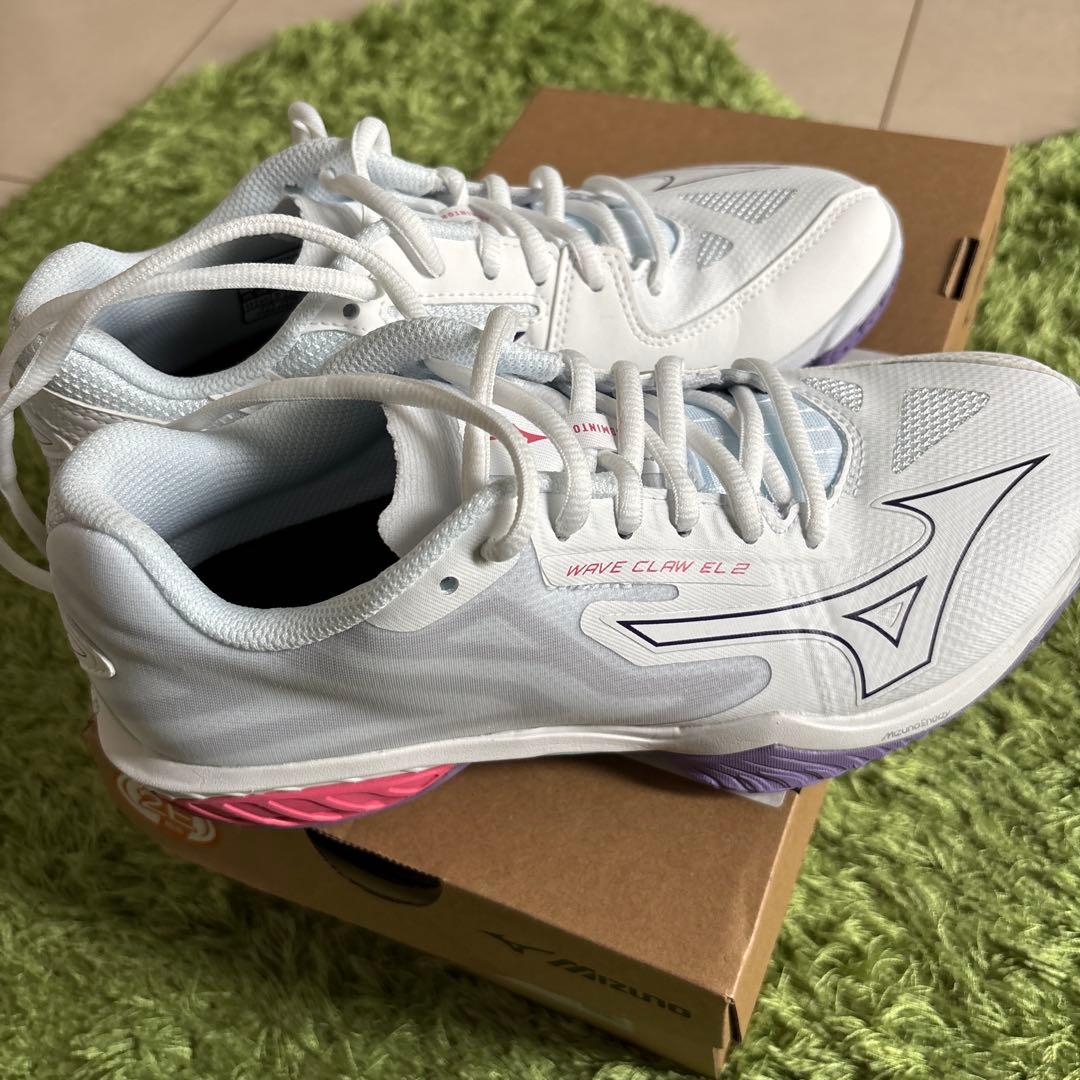 Mizuno バドミントンシューズ ホワイト/パープル