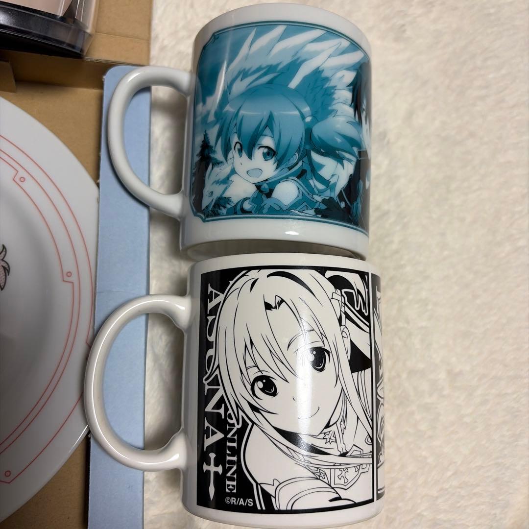 SAOプレート、マグカップ×2.ドリンクカップ、デラックスマルチクロス