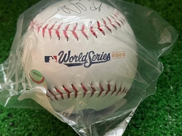 大谷翔平MLB2025WSチャンピオン記念サイン入ボールローリングス社US限定品