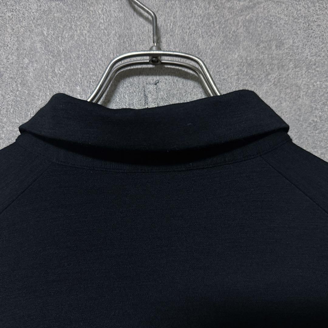 DESCENTE デサントゴルフ ワンポイントロゴ 長袖ポロシャツ 黒 L