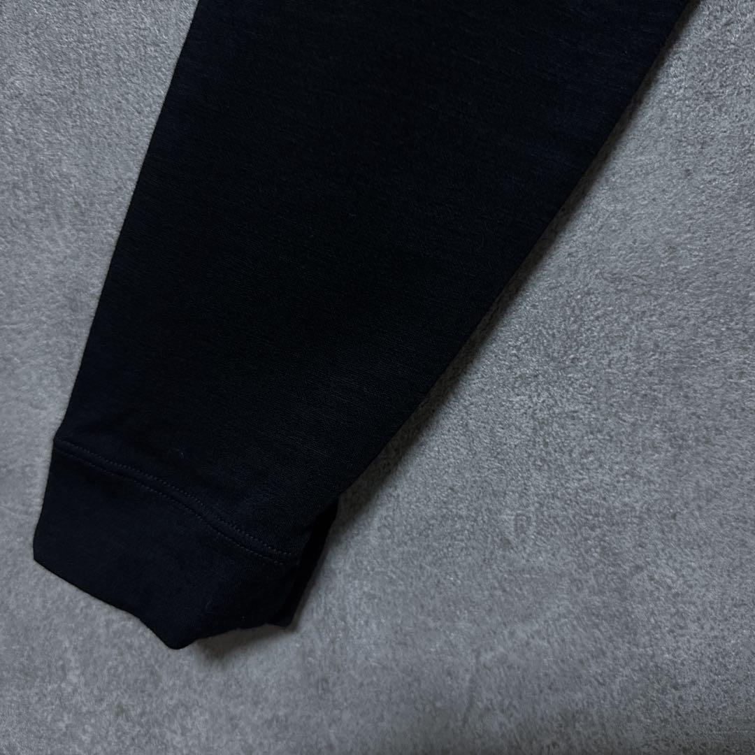 DESCENTE デサントゴルフ ワンポイントロゴ 長袖ポロシャツ 黒 L