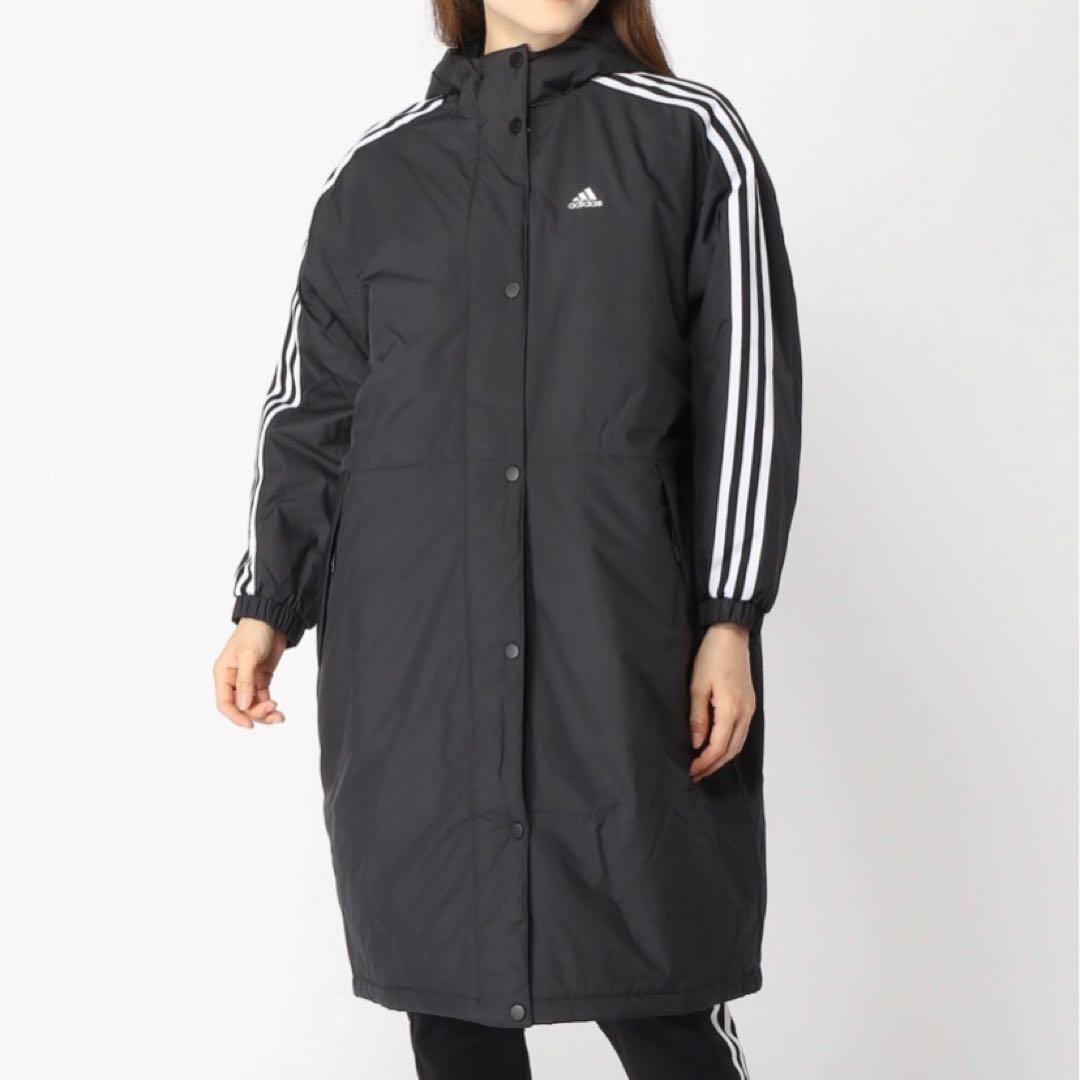 adidas アディダス ベンチコート フード付き ブラック サイズ OT 新品