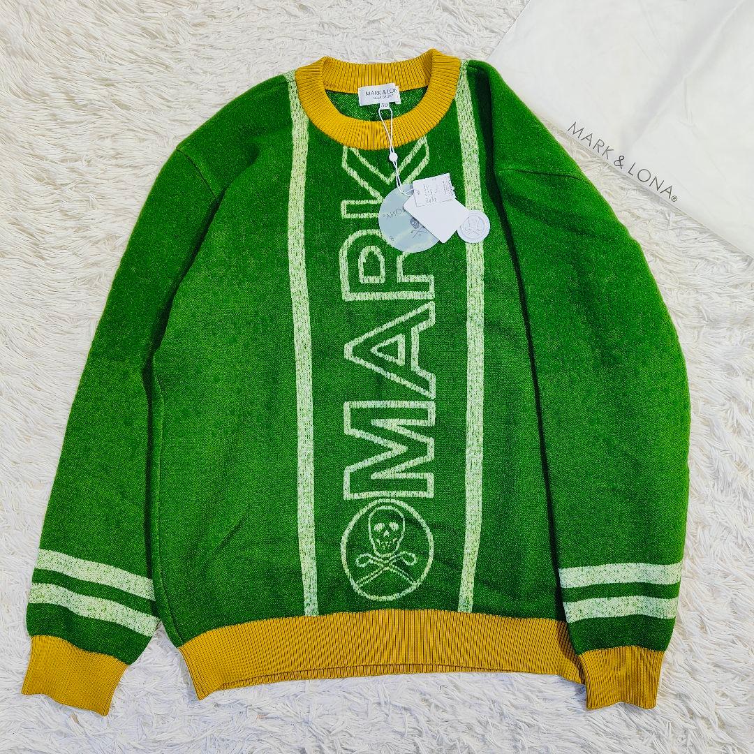 新品タグ付き　MARK&LONA サイズ XL　ウールクルーネック バイカラー