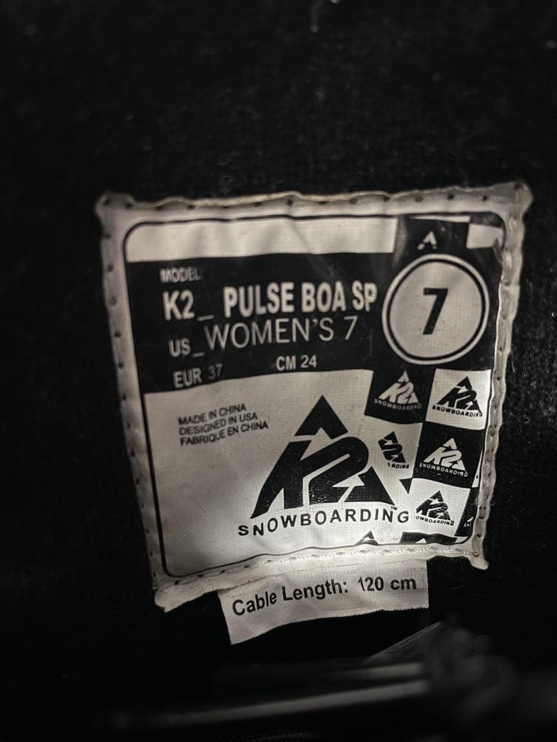 K2 PULSE BOA SP 女性用スノーボードブーツ US7