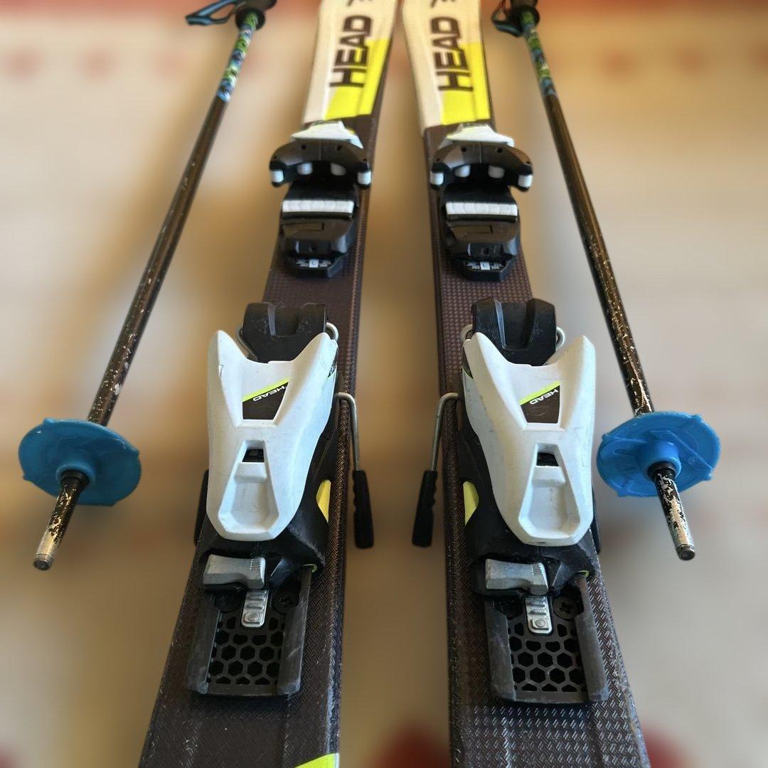 HEADスキー板147cm &軽量ストック100cm付き☆ワックス塗ります！