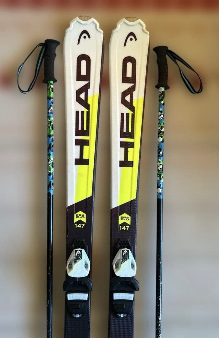 HEADスキー板147cm &軽量ストック100cm付き☆ワックス塗ります！