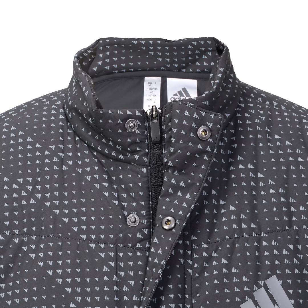 【XL】秋冬 定価24,200円 アディダス ゴルフ 中綿 キルトジャケット 黒