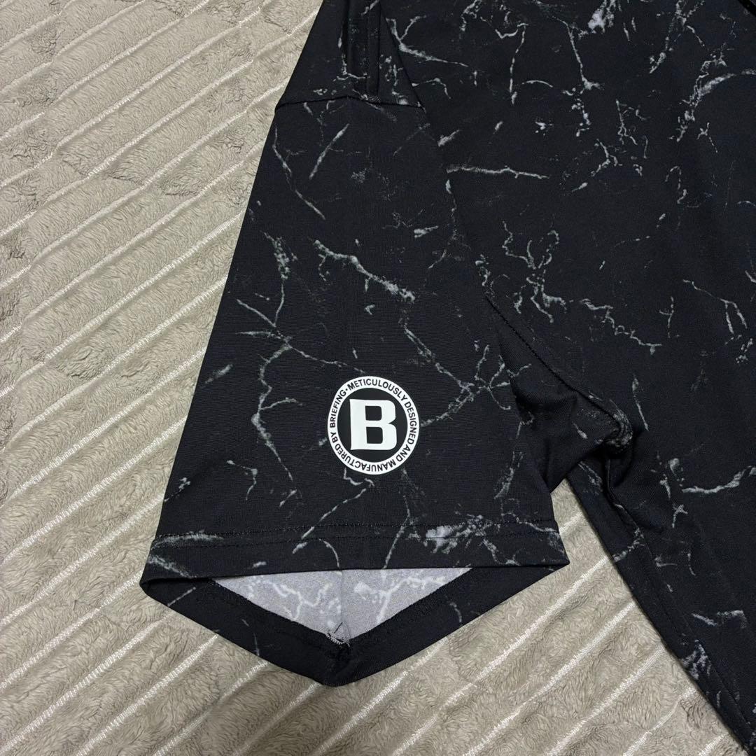 BRIEFING ポロシャツ / リラックス　フィットシャツ ブラック総柄 L