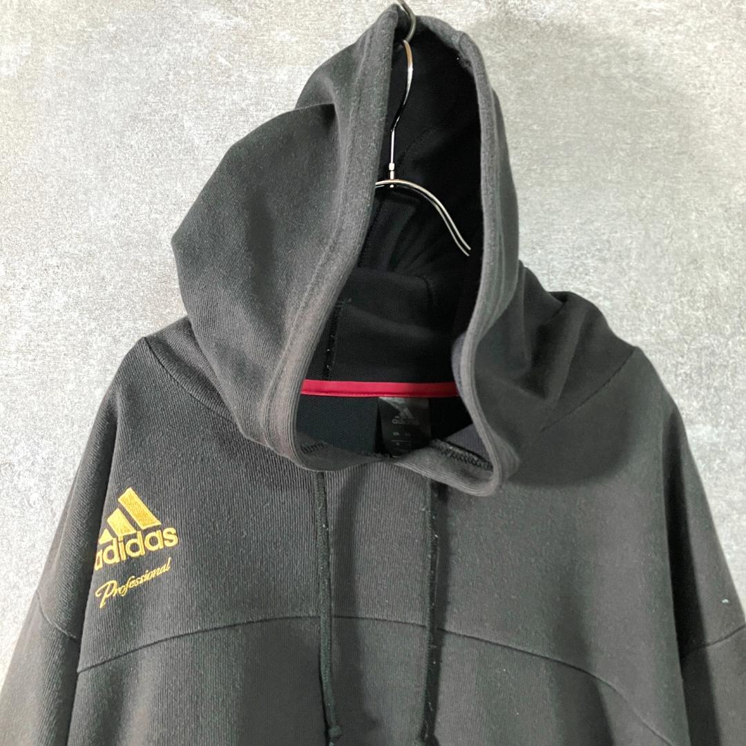 adidas　セットアップ　スウェット　ブラック　パーカー　ロゴプリント