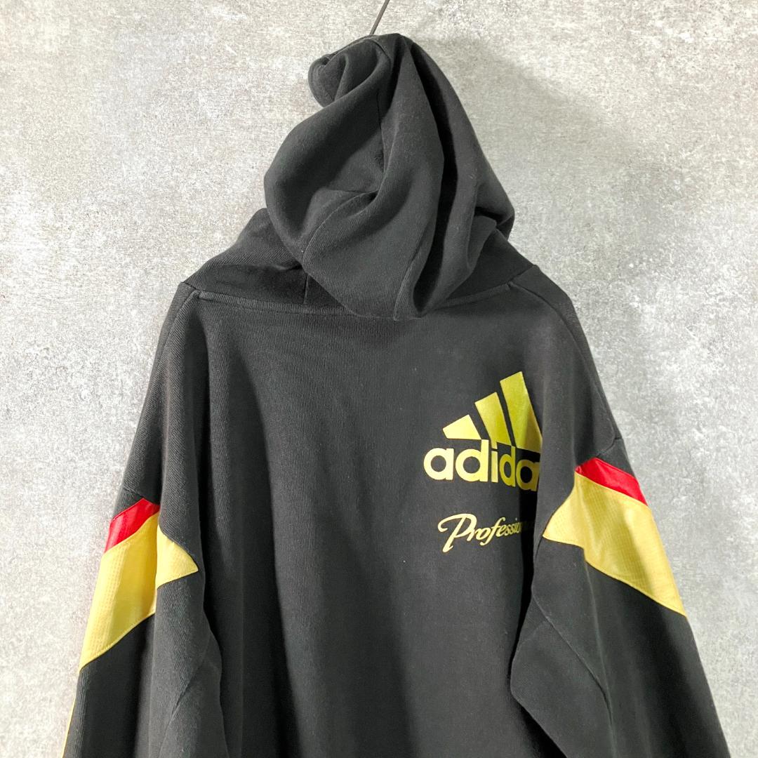 adidas　セットアップ　スウェット　ブラック　パーカー　ロゴプリント