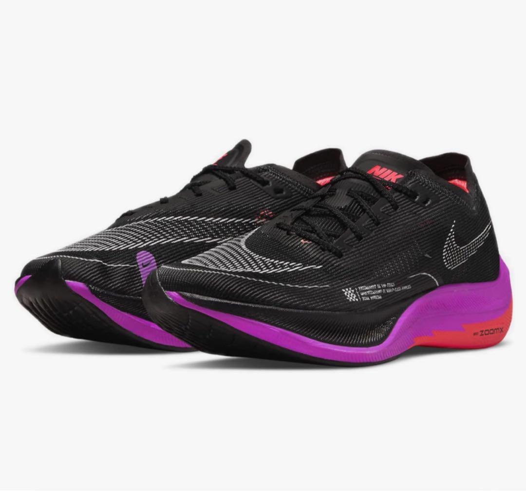 NikeヴェイパーフライNext%2 ブラック/パープル 新品 25.5
