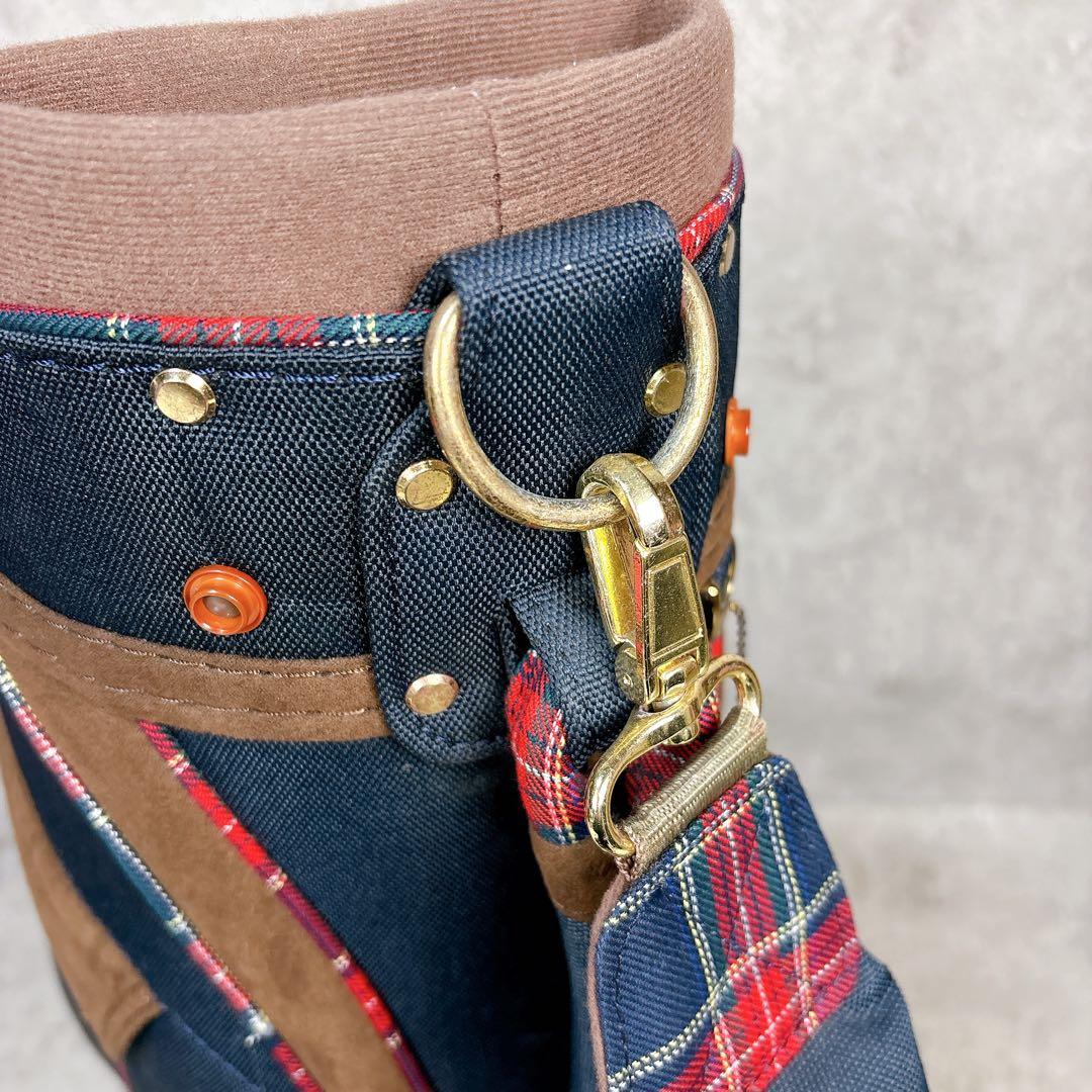 【送料込み】CORAGIO ネイビー チェック キャディバッグ