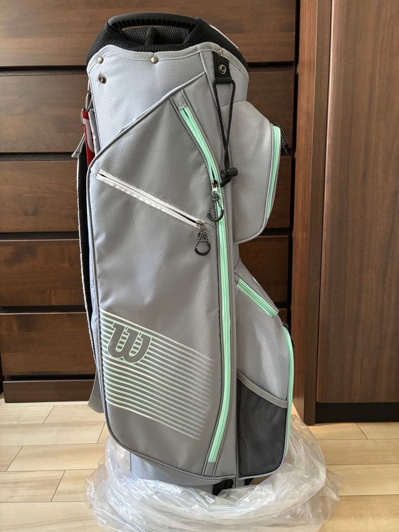 【新品】Wilson 複数ポケット付　グレー　キャディバック